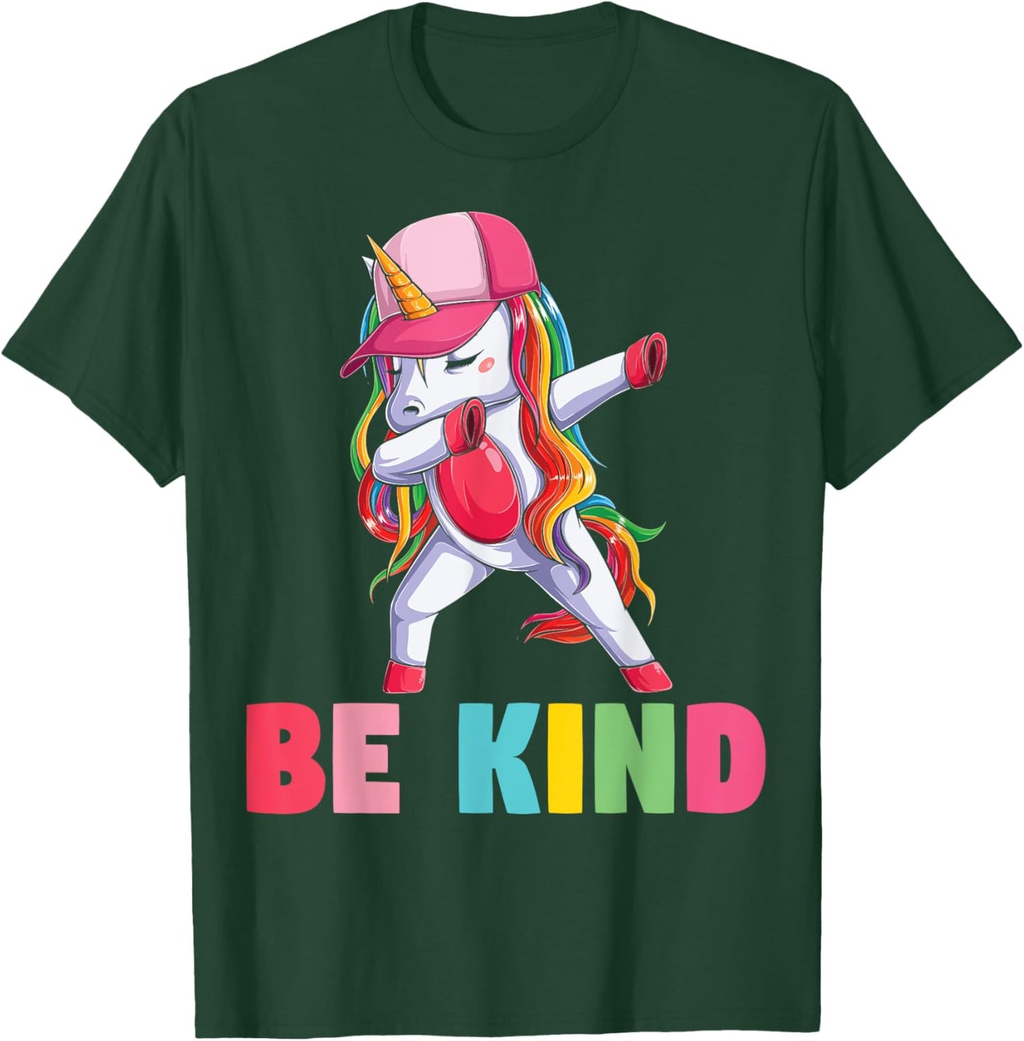 Girls Unicorn Kindness Be Kind Kids T-Shirt - T-Shirt | Forest