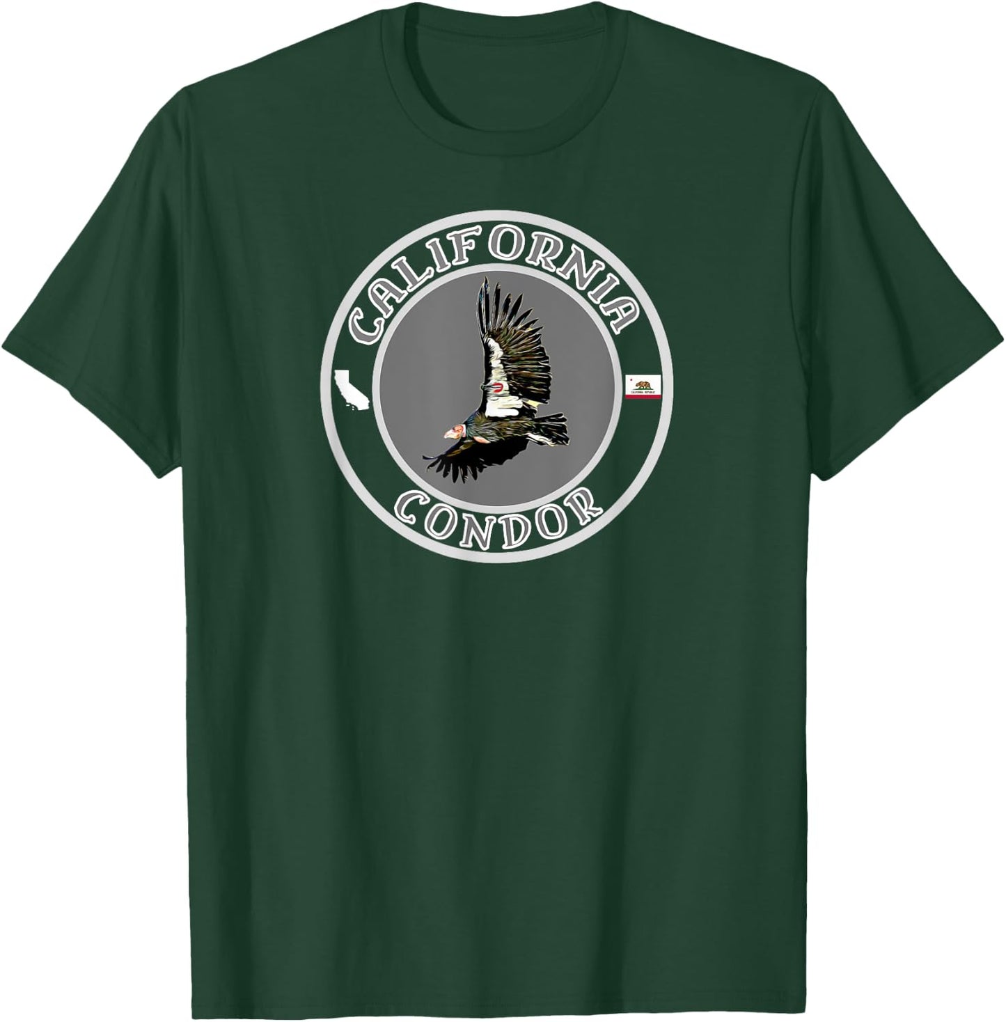 Mojave Trading Post California Condor , -Adults, -Kids, Black, Small, Short Sleeve, Classic Fit, Cotton, Polyester T-Shirt - T-Shirt | Forest