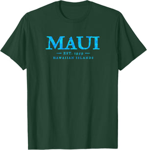 Maui Hawaii Colorful Text Hawaiian Vacation Souvenir T-Shirt - T-Shirt | Forest