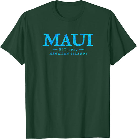 Maui Hawaii Colorful Text Hawaiian Vacation Souvenir T-Shirt - T-Shirt | Forest