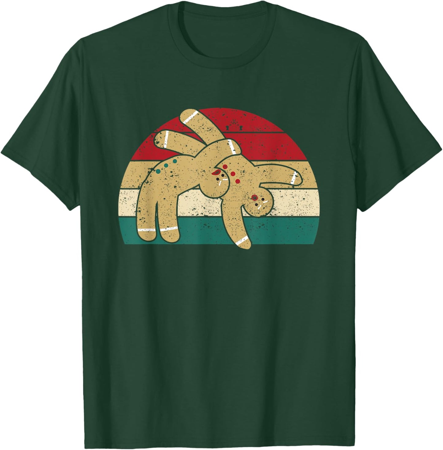 Gingerbread Man Cookies Christmas Funny Fighting Wrestling T-Shirt - T-Shirt | Forest