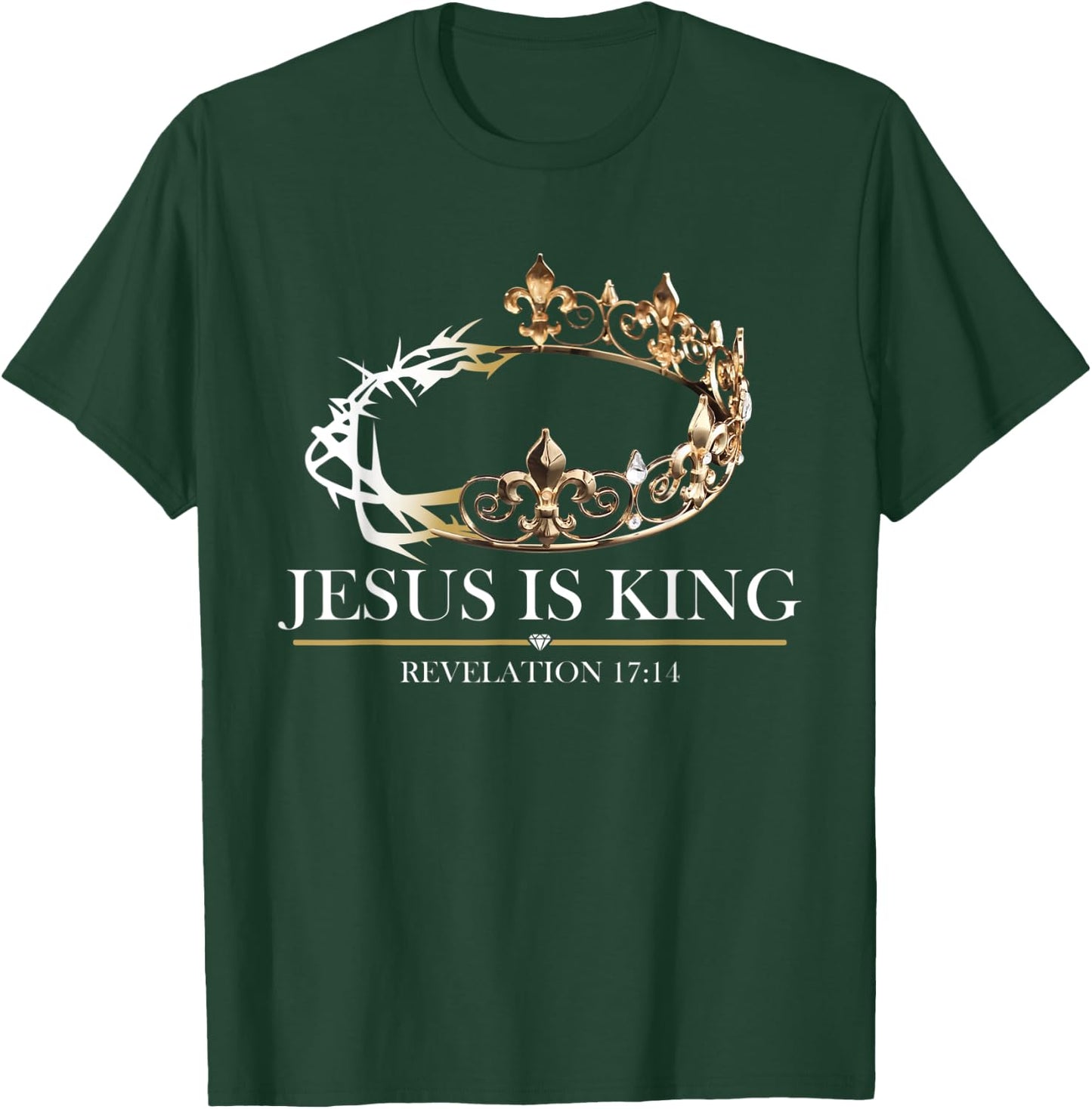 Jesus is King jesus christ christian religious T-Shirt - T-Shirt | Forest