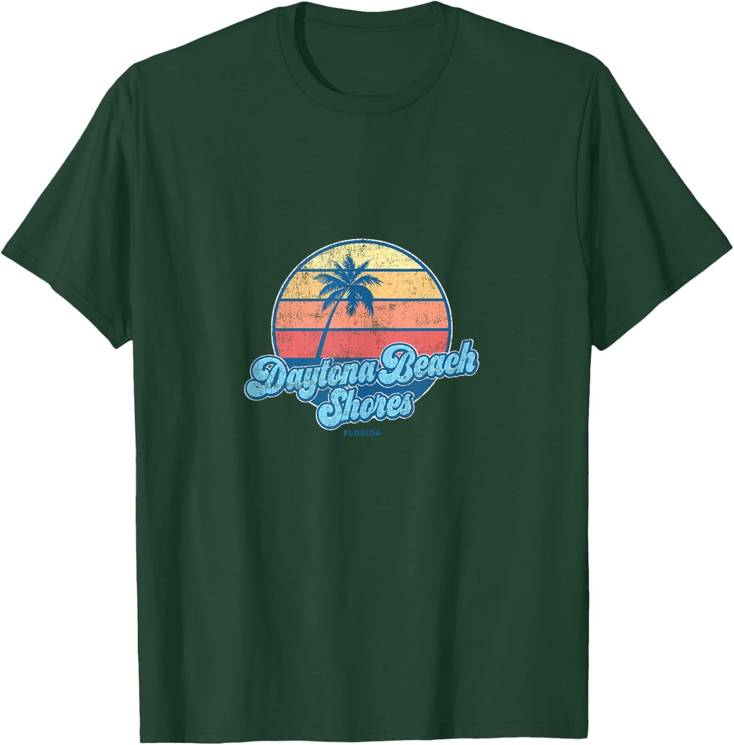 Vintage Daytona Beach Shores Florida FL Classic 70s Retro Su T-Shirt - T-Shirt | Forest