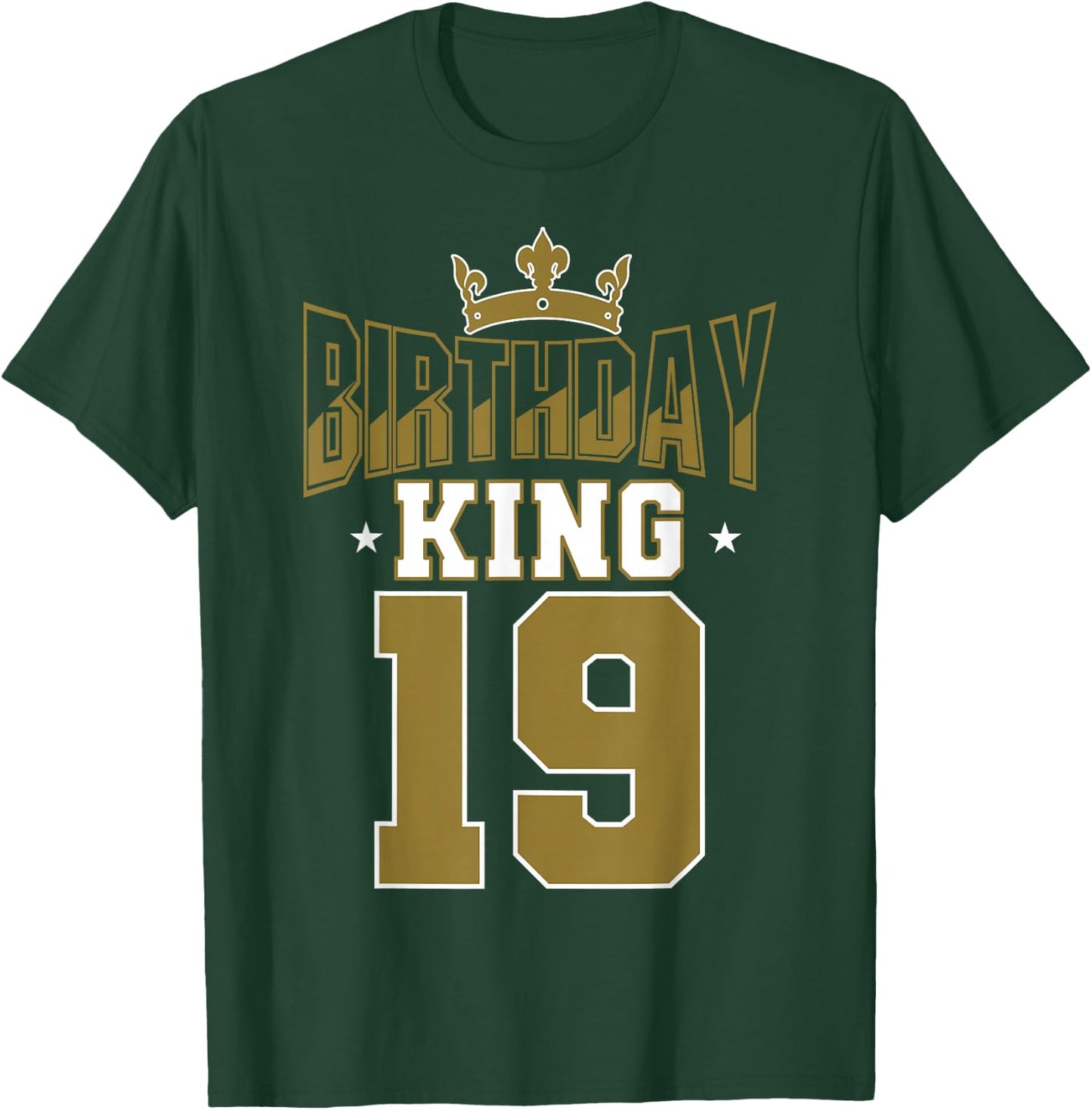 Birthday King 19 Bday Party Celebration 19th Royal Theme T-Shirt - T-Shirt | Forest