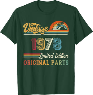 Vintage 1978 Limited Edition Original Parts 45th Birthday T-Shirt - T-Shirt | Forest