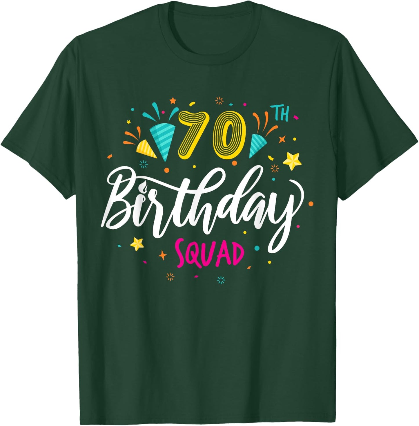 70 Year Old Birthday Squad 70th Party Crew Group Friends T-Shirt - T-Shirt | Forest