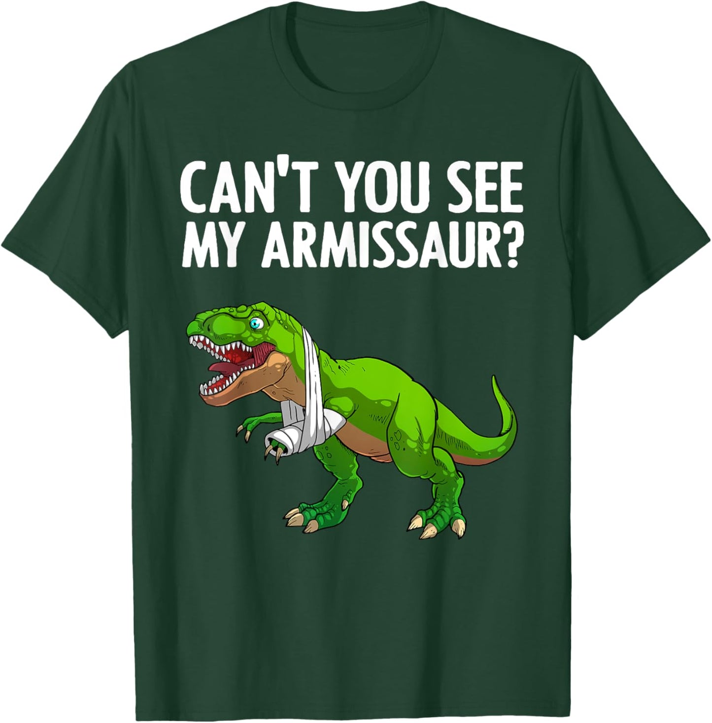 Funny Broken Arm Boy Kids Hand Wrist Injury Dinosaur T-Shirt - T-Shirt | Forest