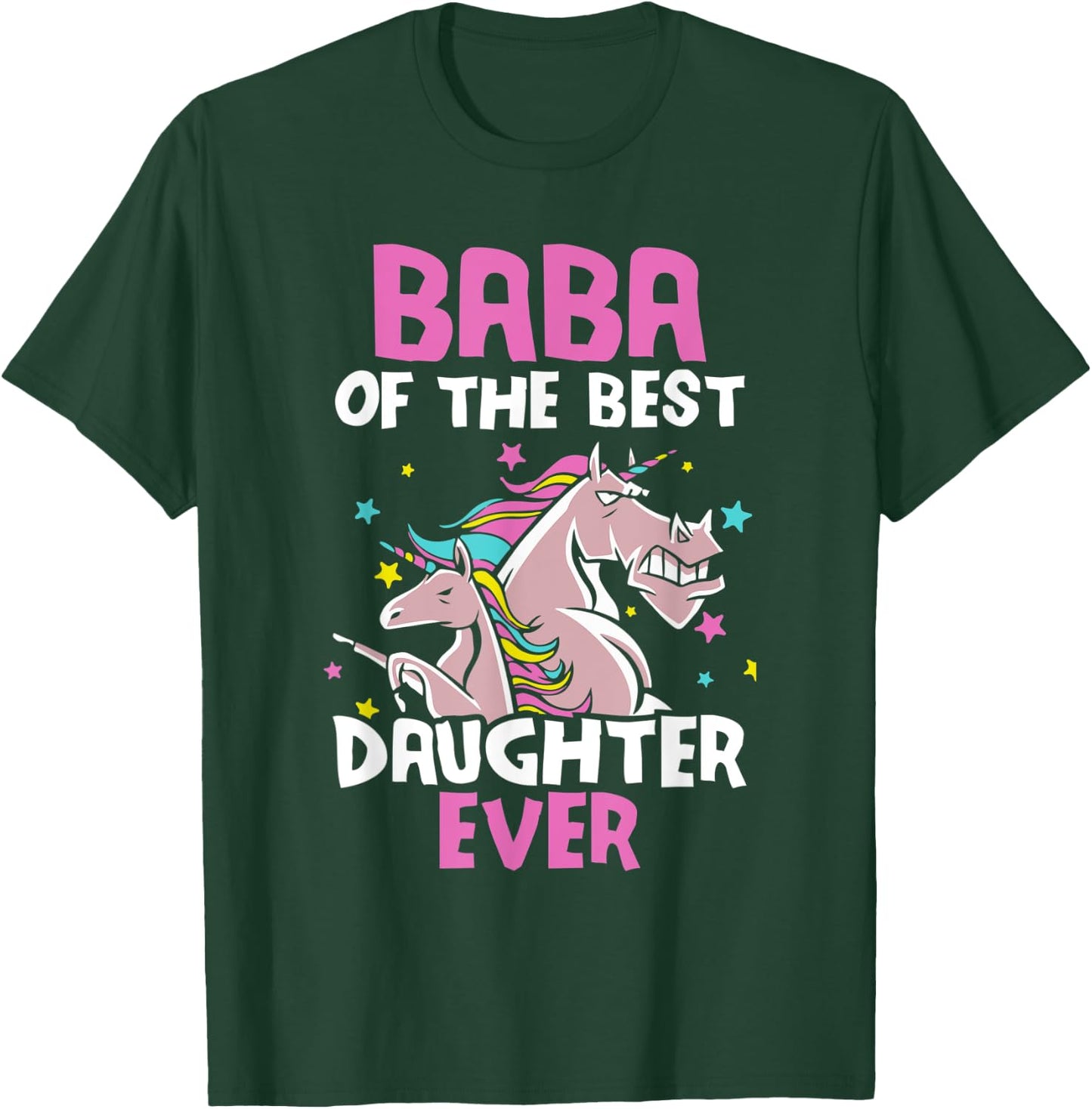 Baba Of The Best Daughter Ever Unicorn Dad Persian Arabic T-Shirt - T-Shirt | Forest