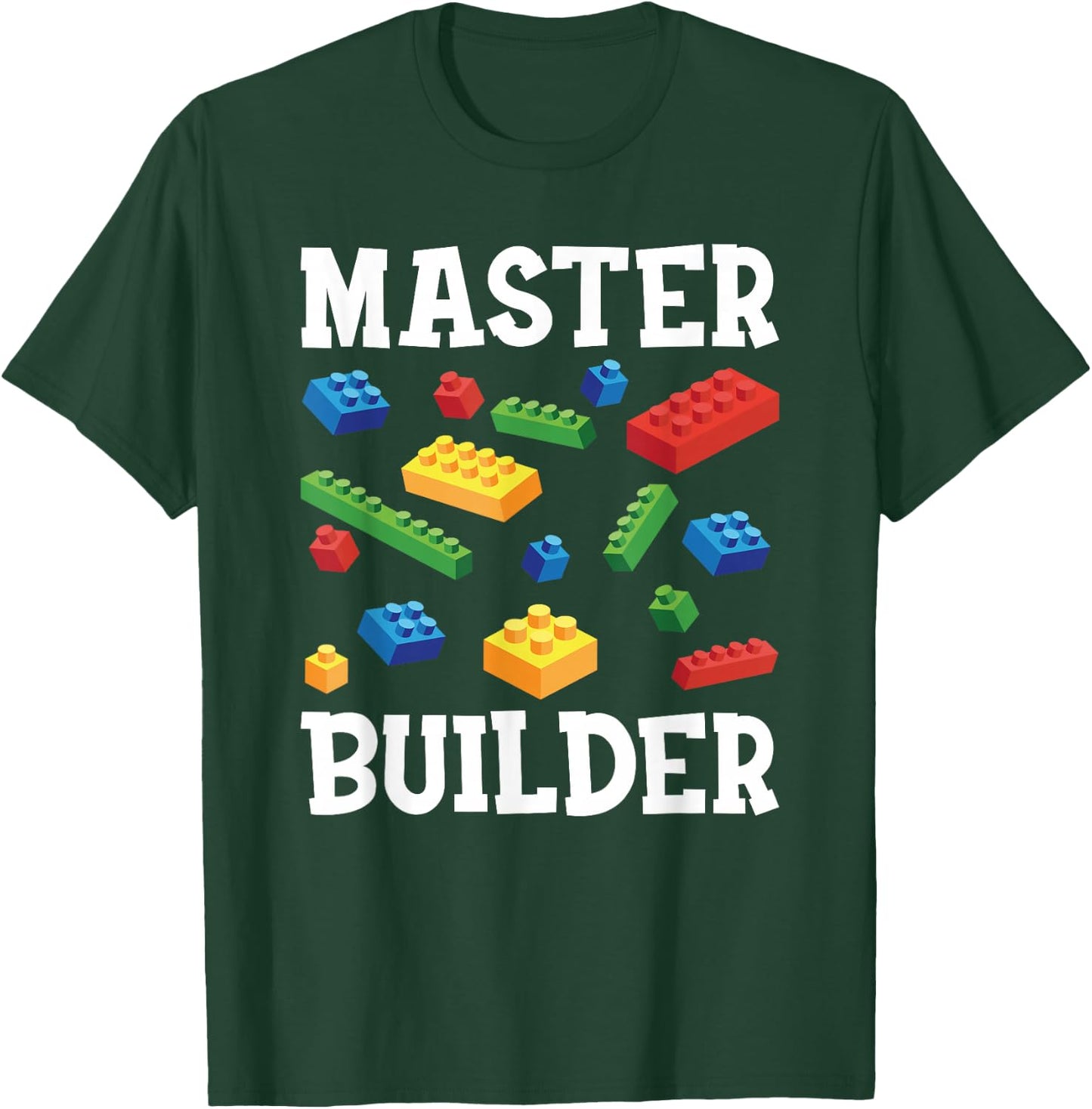 Master Builder Kids Block Building Brick Builder T-Shirt - T-Shirt | Forest