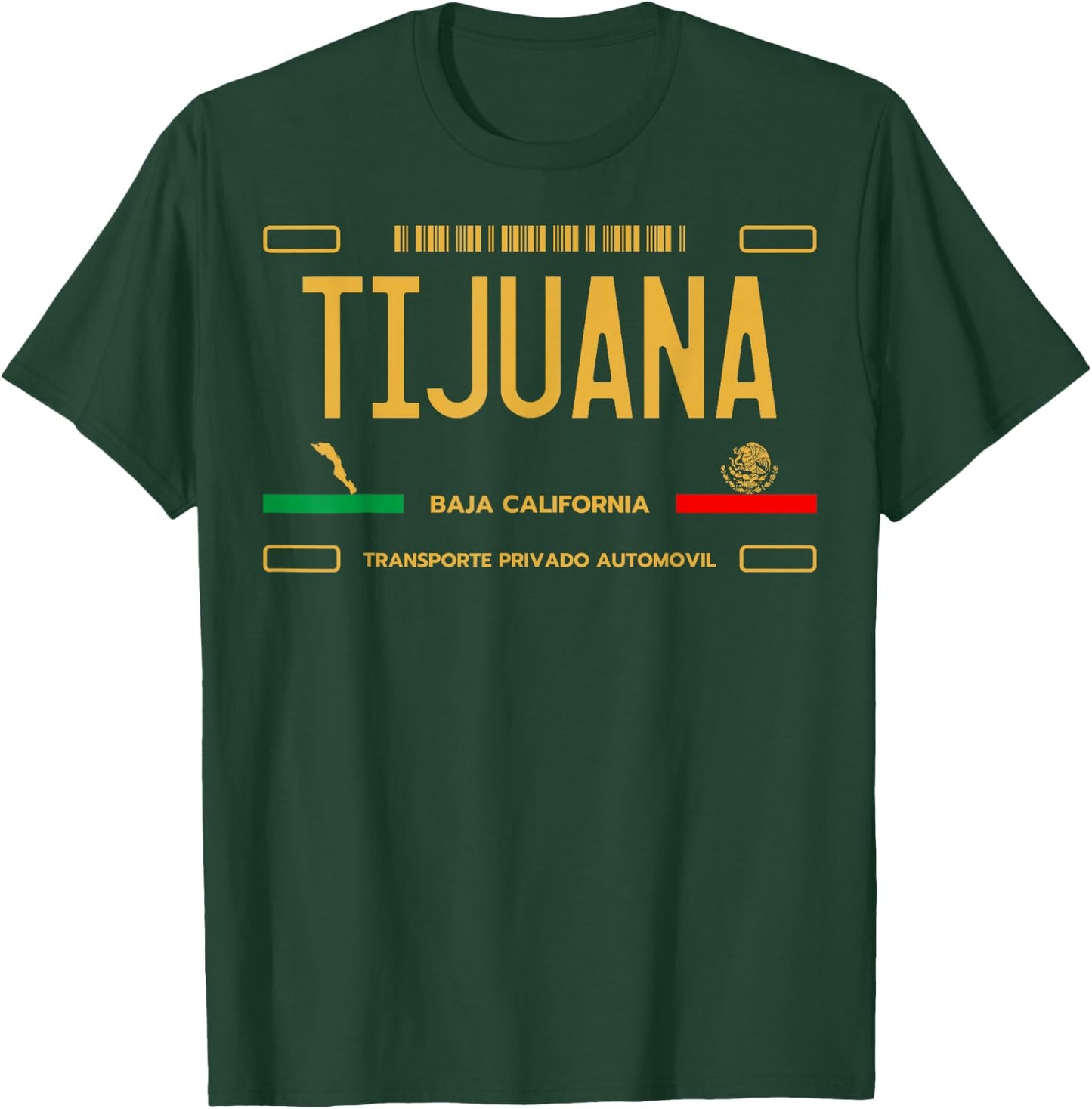 Tijuana License Plate, Tijuana T-Shirt - T-Shirt | Forest