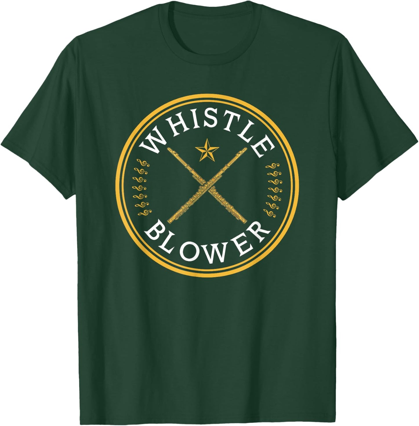 Transverse Flute, Whistle Blower, Funny Flutist T-Shirt - T-Shirt | Forest