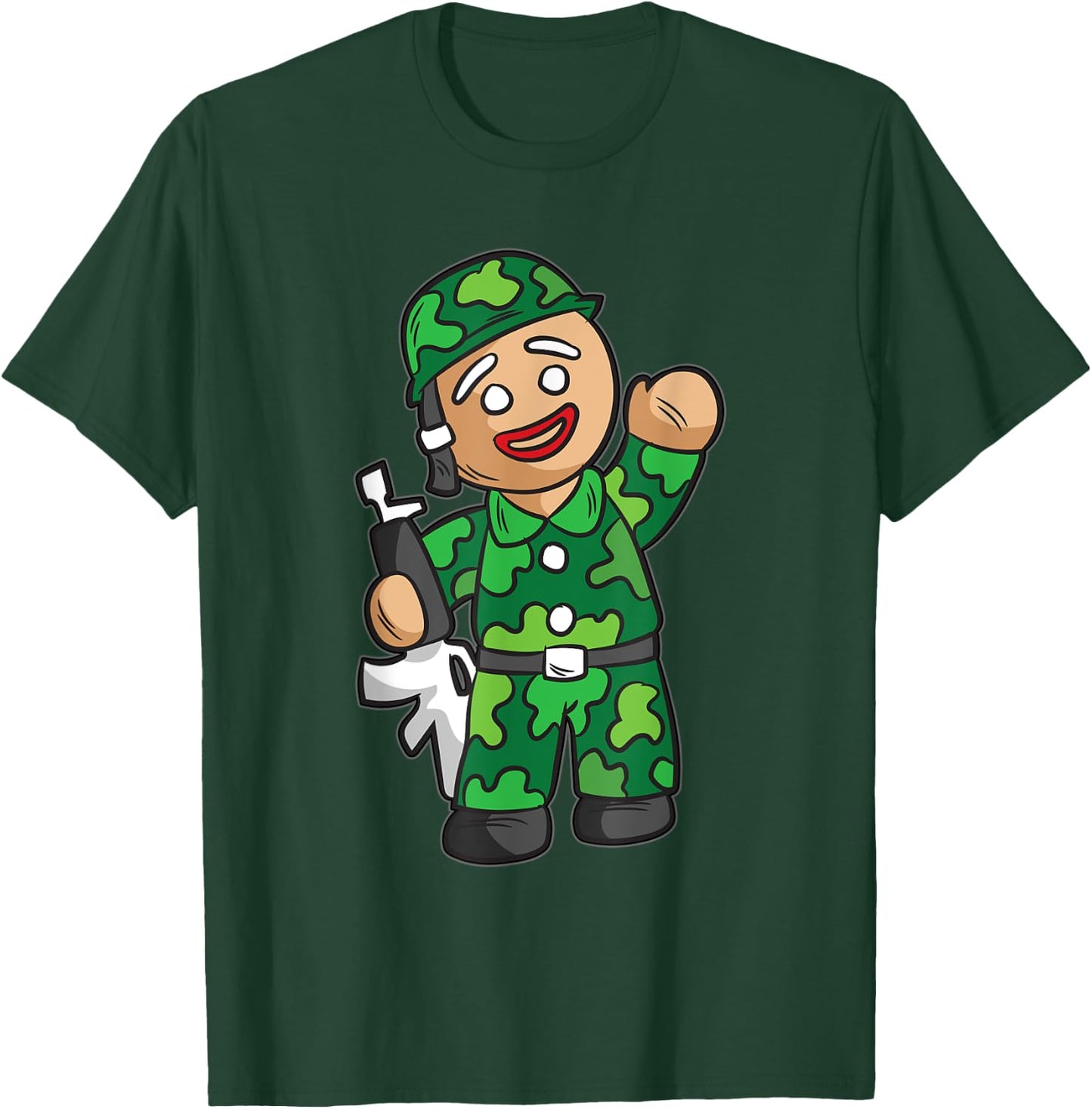 Gingerbread Man U.S Soldier Armistice Day For Kids T-Shirt - T-Shirt | Forest