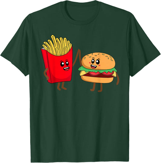 Cool Hamburger Women French Fries Burger Lover T-Shirt - T-Shirt | Forest