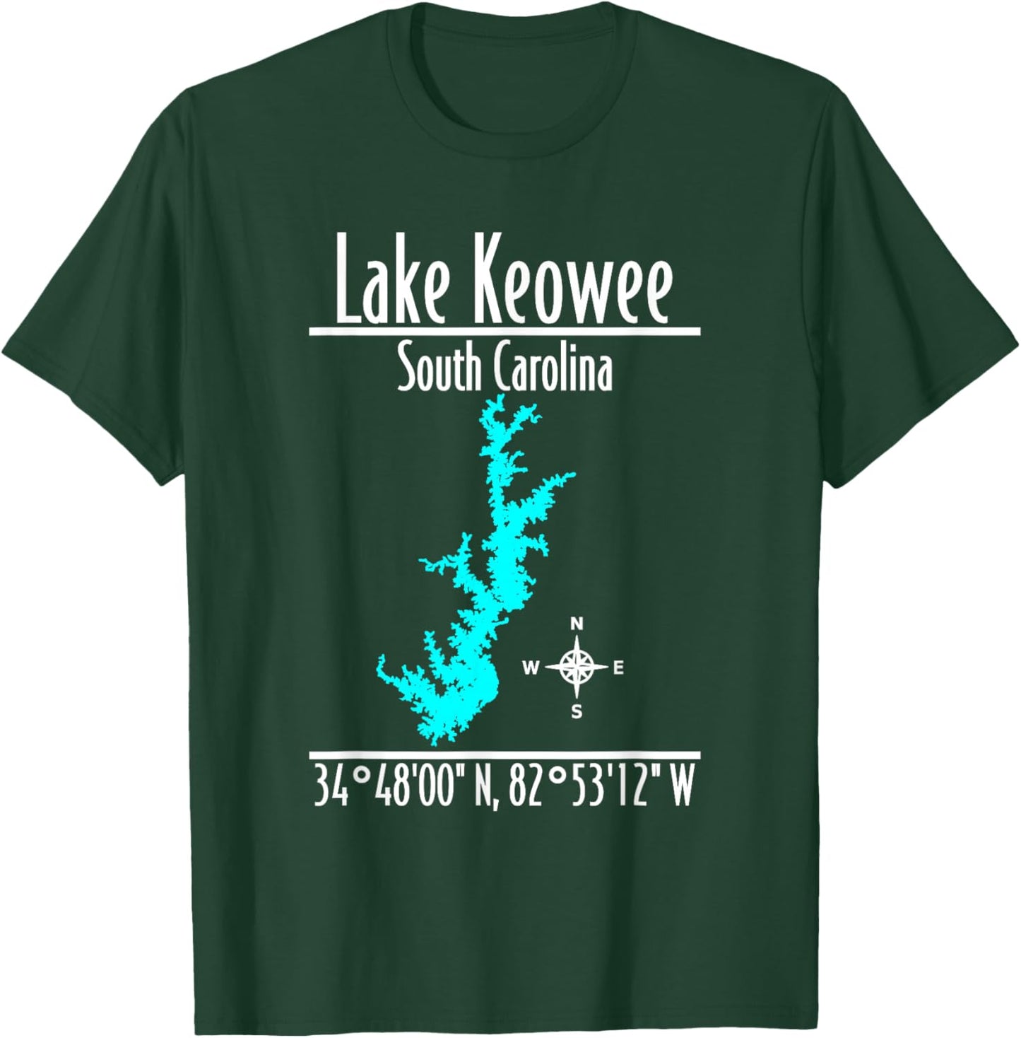 Modern Lake Keowee - South Carolina T-Shirt - T-Shirt | Forest