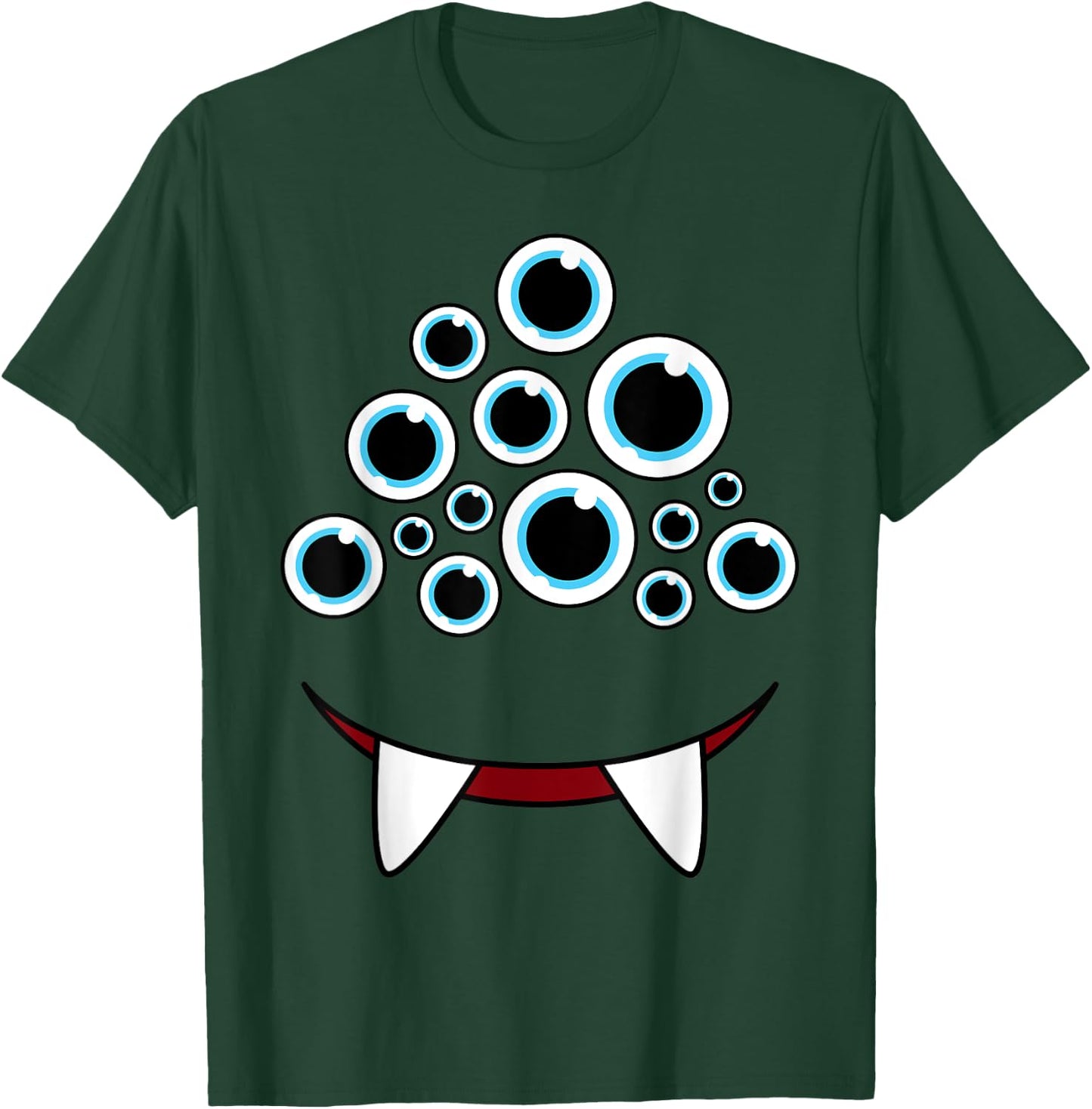 Funny Scary Monster Face Eyeballs Easy Halloween Costume T-Shirt - T-Shirt | Forest