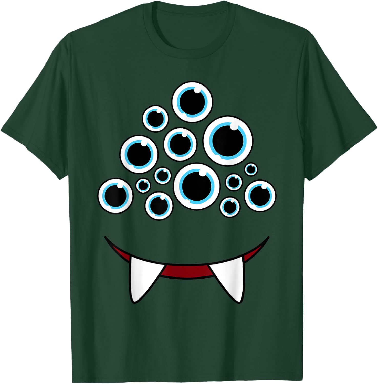 Funny Scary Monster Face Eyeballs Easy Halloween Costume T-Shirt - T-Shirt | Forest