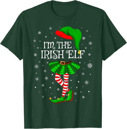 Irish Elf Christmas Matching Family Women Girls Elf T-Shirt - T-Shirt | Forest