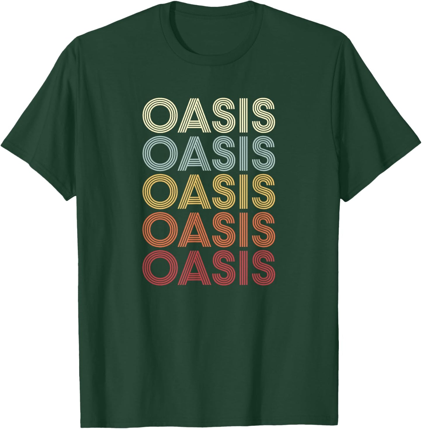 Oasis California Oasis CA Vintage Text T-Shirt - T-Shirt | Forest