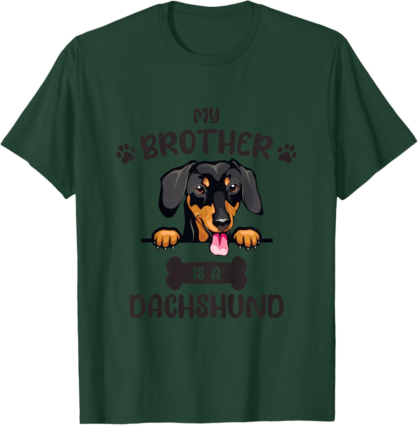Kids My Brother Is A Dachshund Cute Dog Breed T-Shirt - T-Shirt | Forest