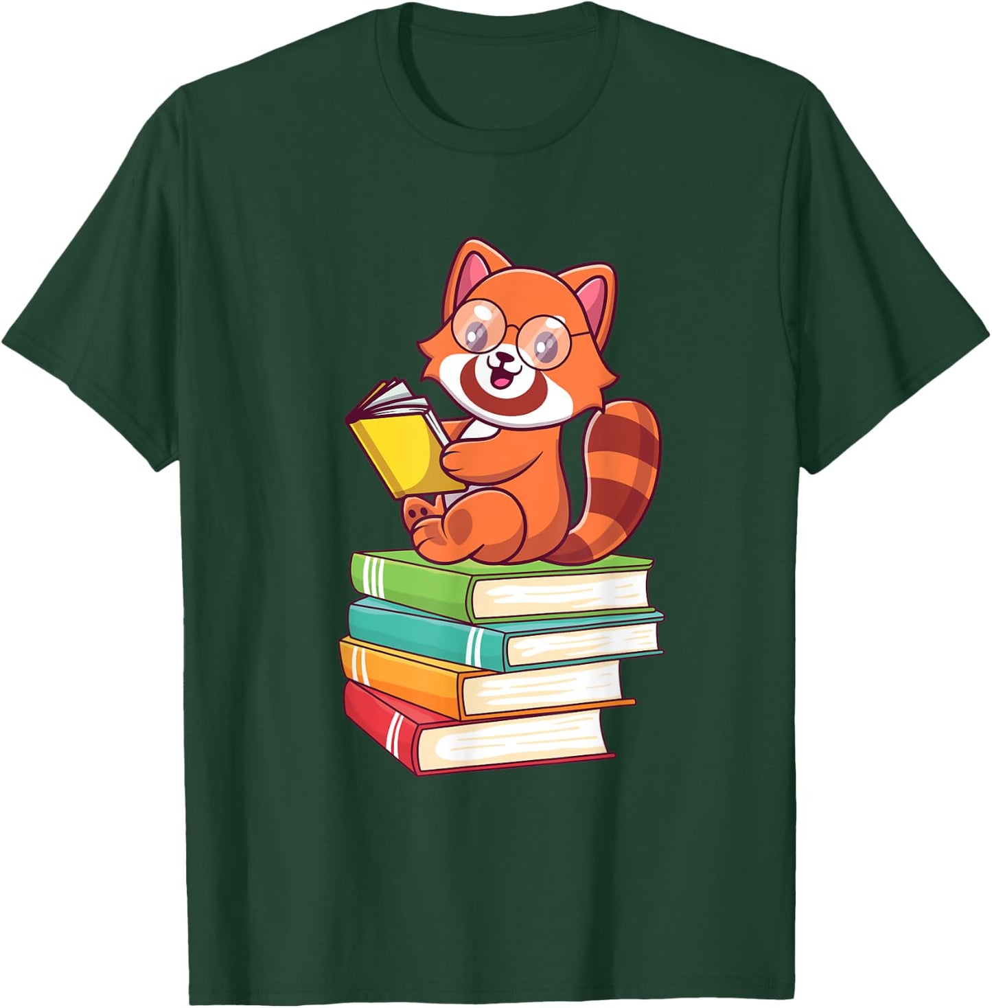Cute Red Panda Reader Red Pandas Book Lover Bookworm T-Shirt - T-Shirt | Forest