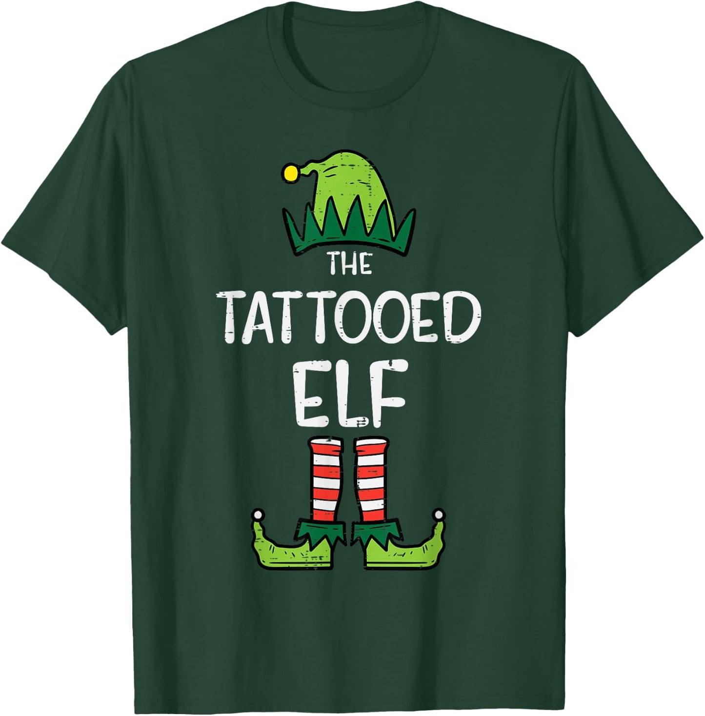 The Tattooed Elf Xmas Matching Family Christmas Men Women T-Shirt - T-Shirt | Forest