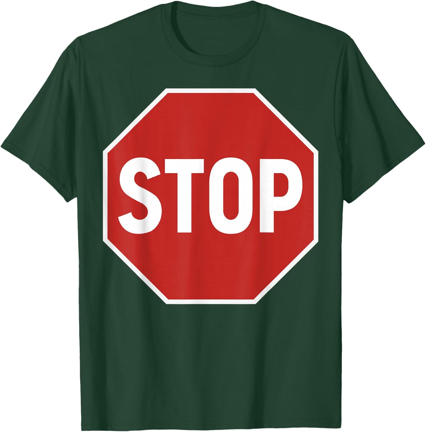 Stop Sign Costume Novelty Road Signs Halloween Outfit T-Shirt - T-Shirt | Forest