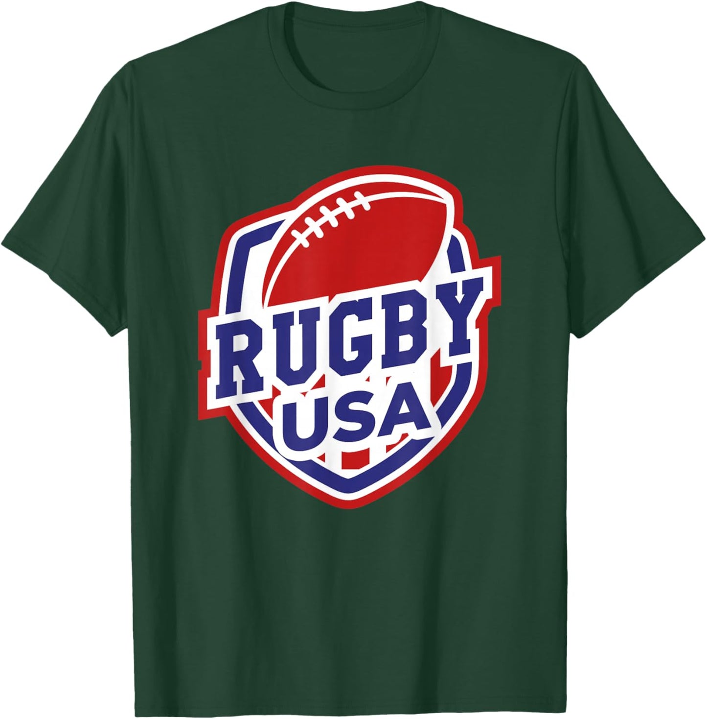Rugby USA Support The Team Shirt Football USA Flag T-Shirt - T-Shirt | Forest