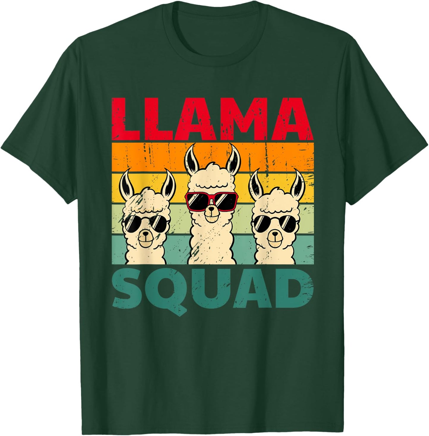 Funny Llama Design Women Llama Alpaca Farm Animal T-Shirt - T-Shirt | Forest