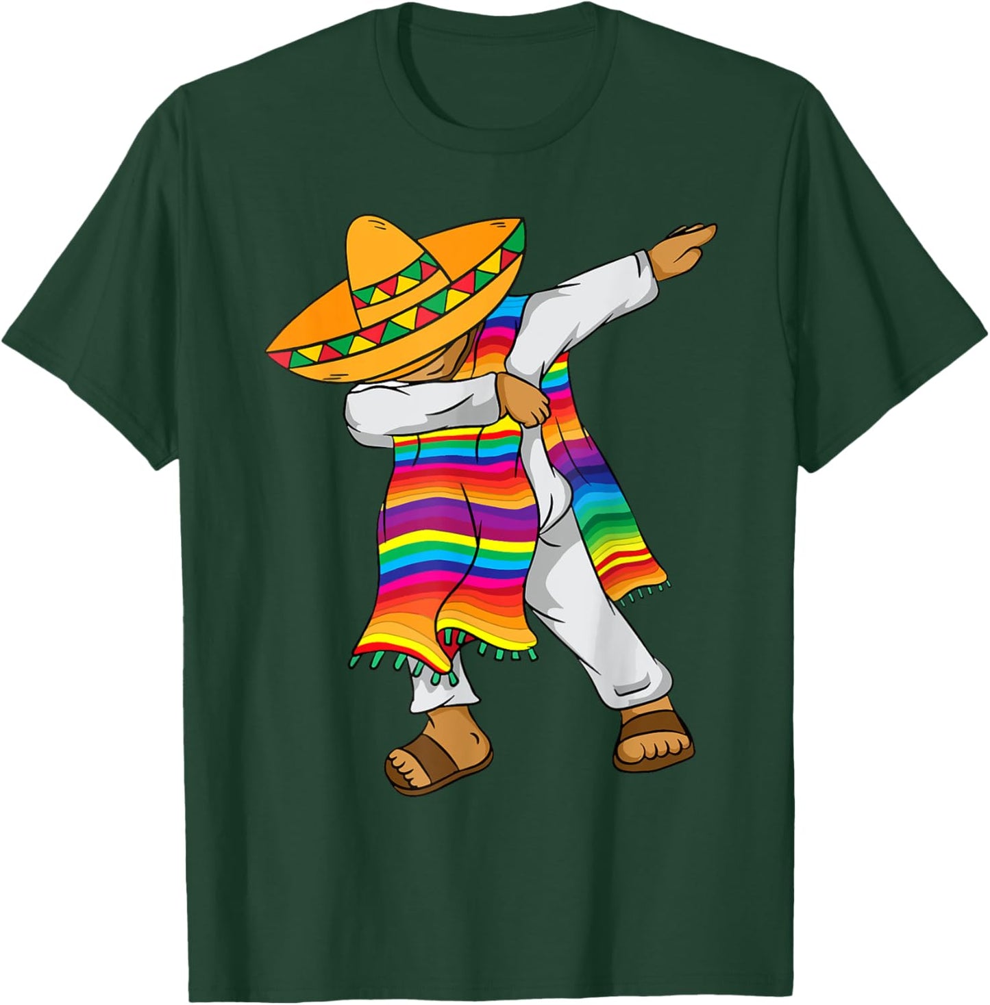 Cinco De Mayo Dabbing Mexican Poncho Kids Toddler Boy Men T-Shirt - T-Shirt | Forest