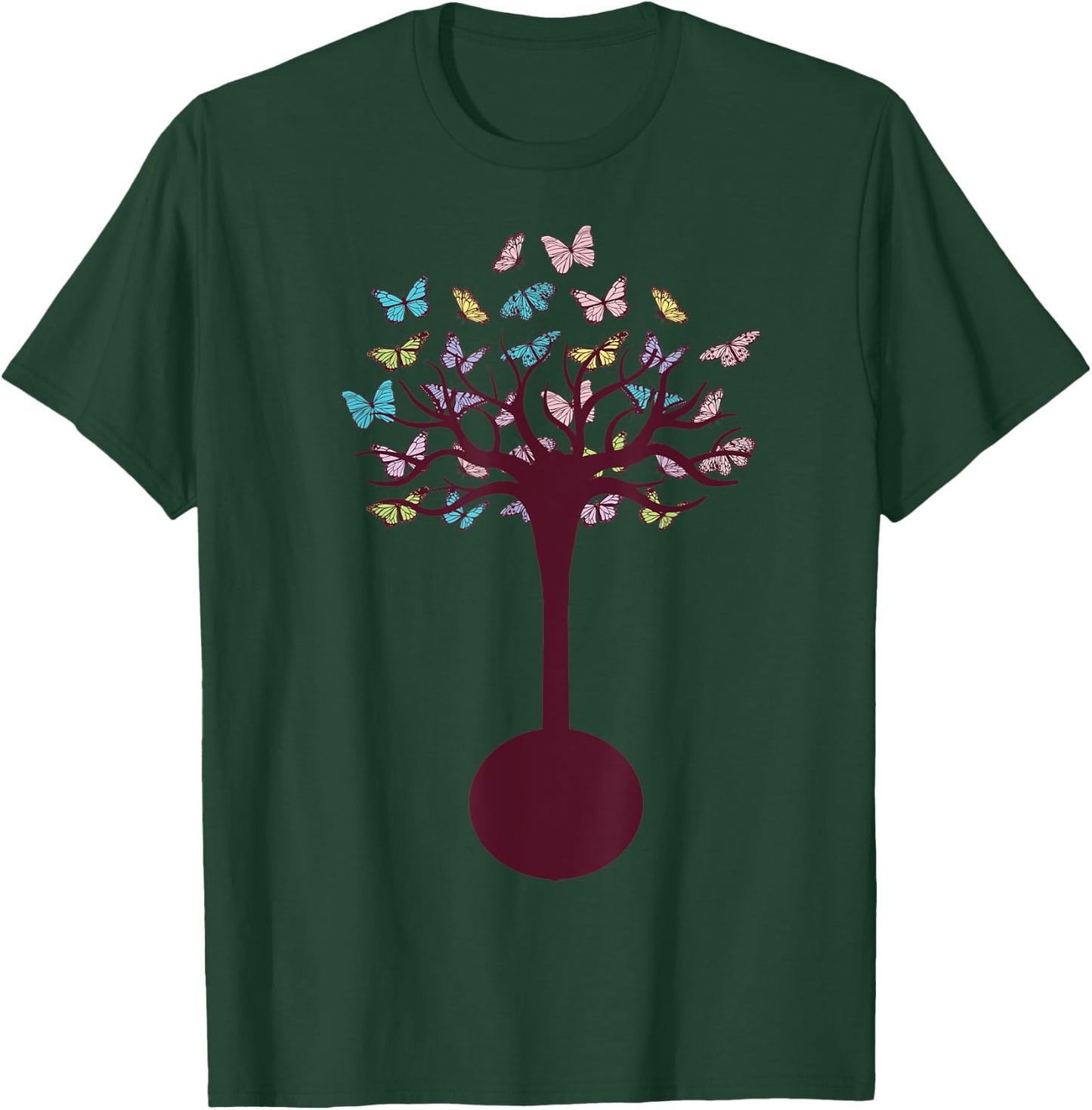 Banjo Tree Folk Music Band Bluegrass Musician Lover T-Shirt - T-Shirt | Forest