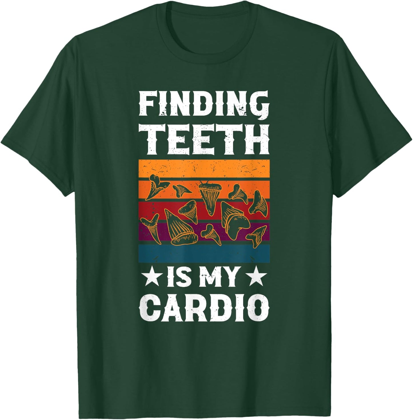 Fossil Collecting Megalodon Shark Teeth Fossil Hunter T-Shirt - T-Shirt | Forest