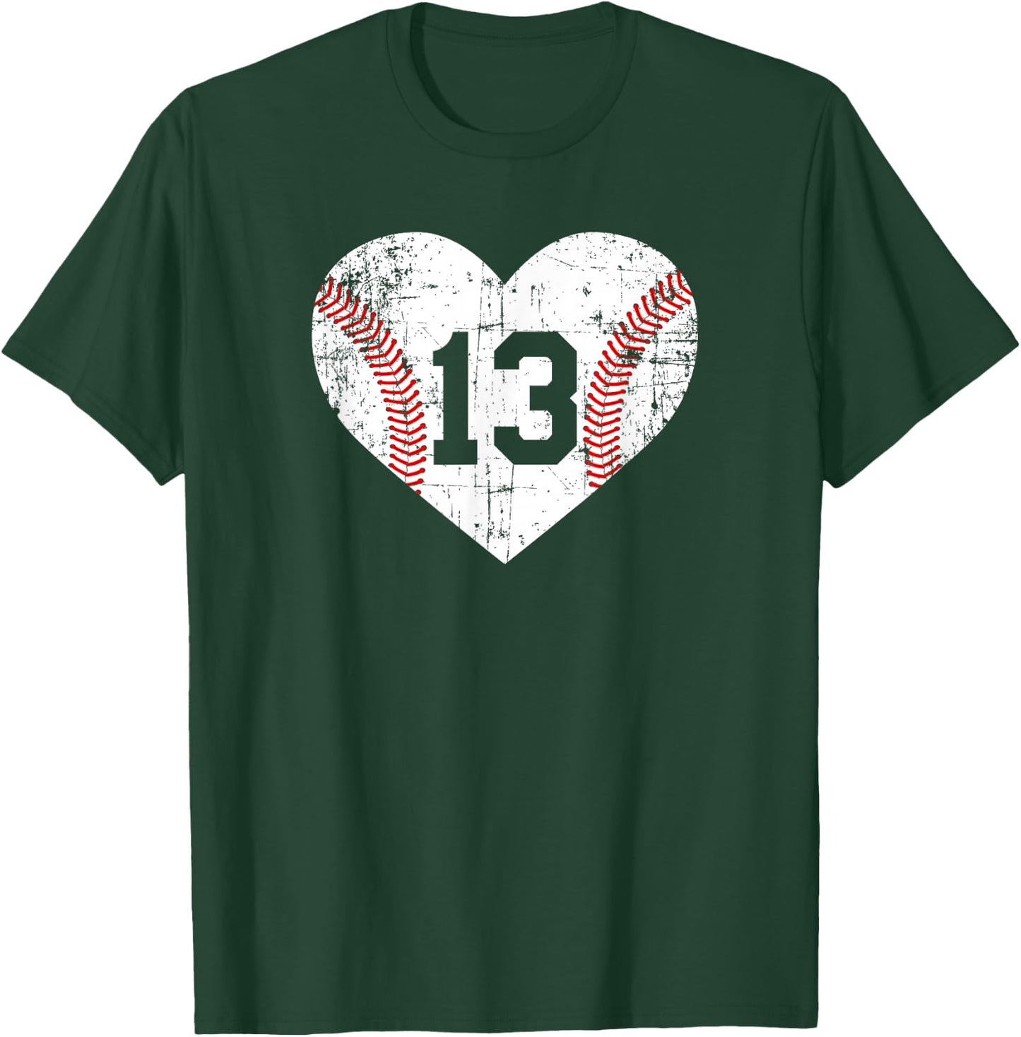 Vintage Baseball 13 Jersey Number T-Shirt - T-Shirt | Forest