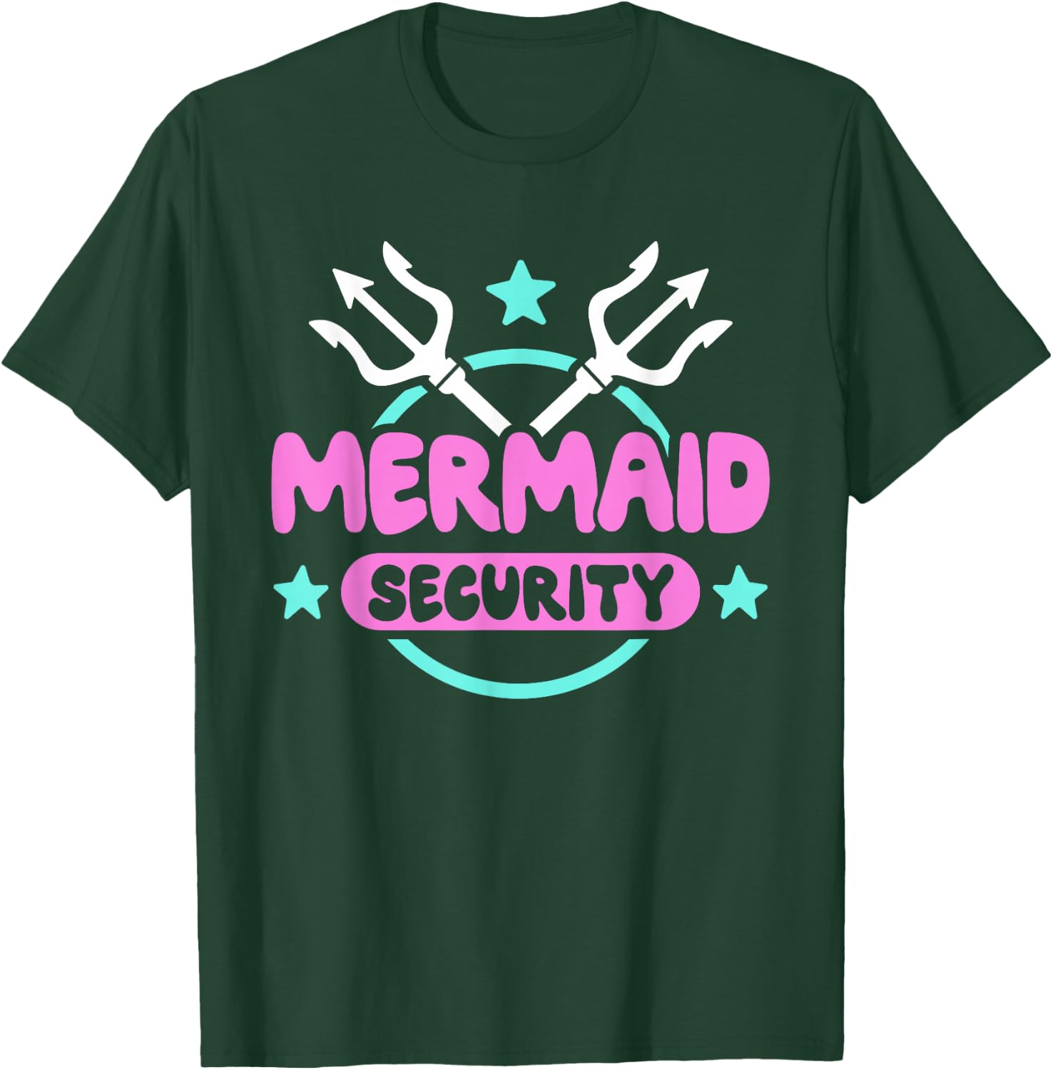 Mermaid Security Celebration Birthday Party Mermaid T-Shirt - T-Shirt | Forest