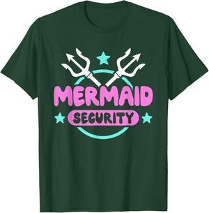 Mermaid Security Celebration Birthday Party Mermaid T-Shirt - T-Shirt | Forest