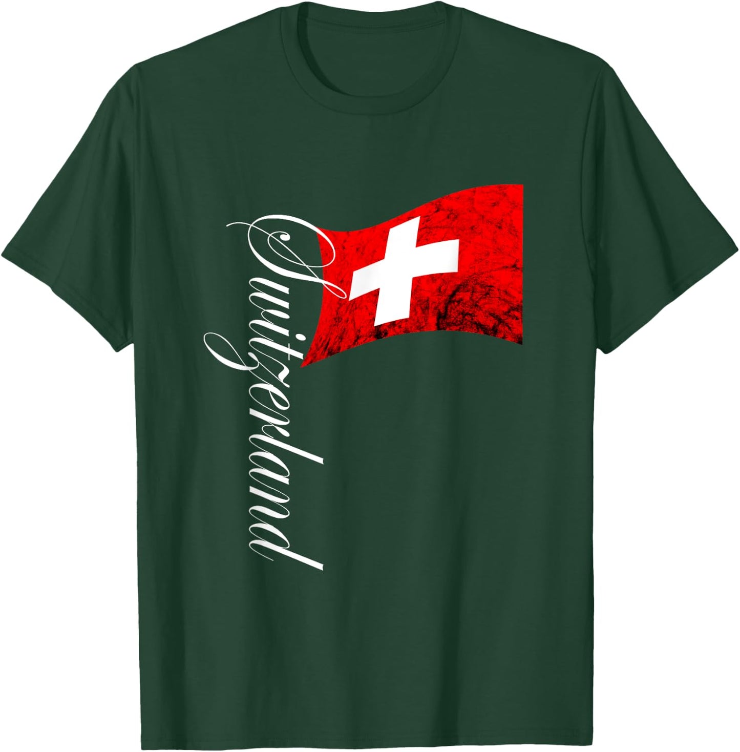 Switzerland Flag Swiss Pride Vintage Swiss Flag Schweiz T-Shirt - T-Shirt | Forest