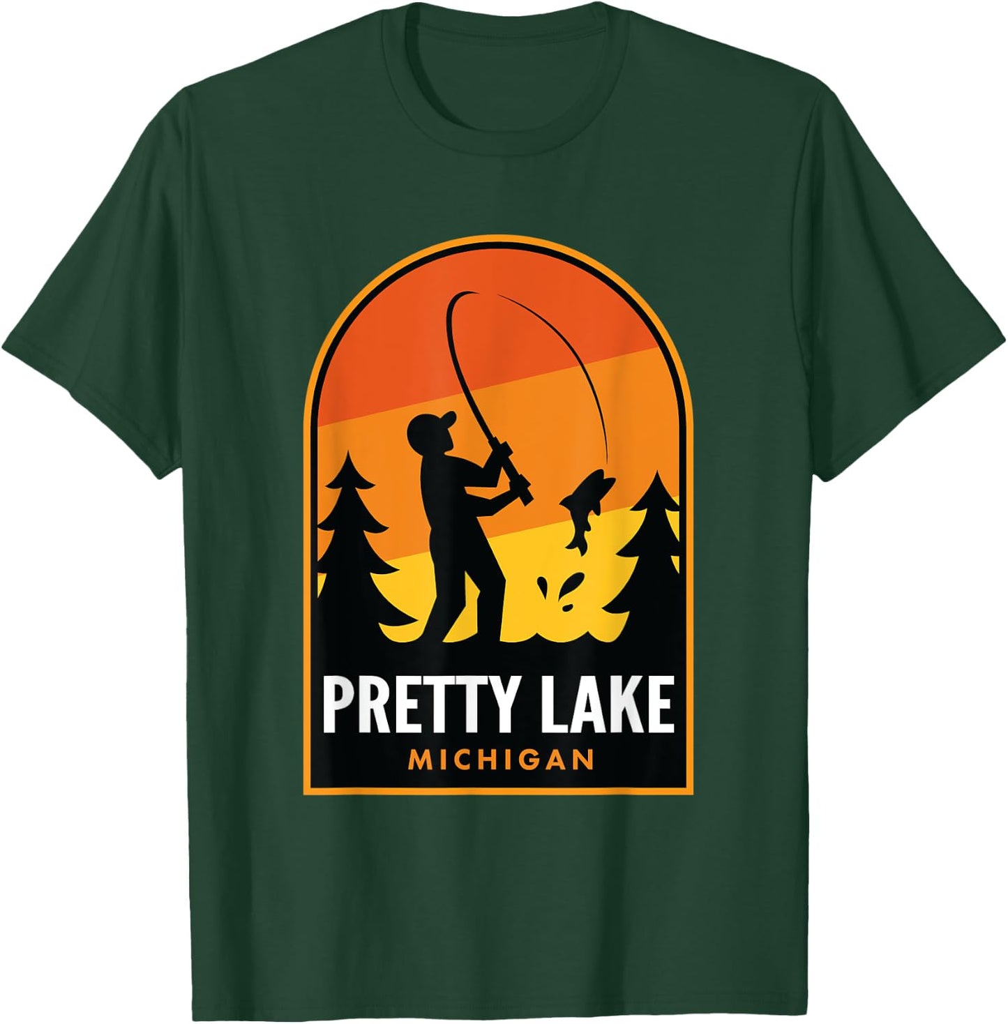 Pretty Lake Michigan Fishing T-Shirt - T-Shirt | Forest