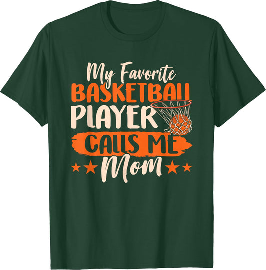 Mein Lieblings Basketball Player Nennt Mich Mama Team Mutter T-Shirt - T-Shirt | Forest