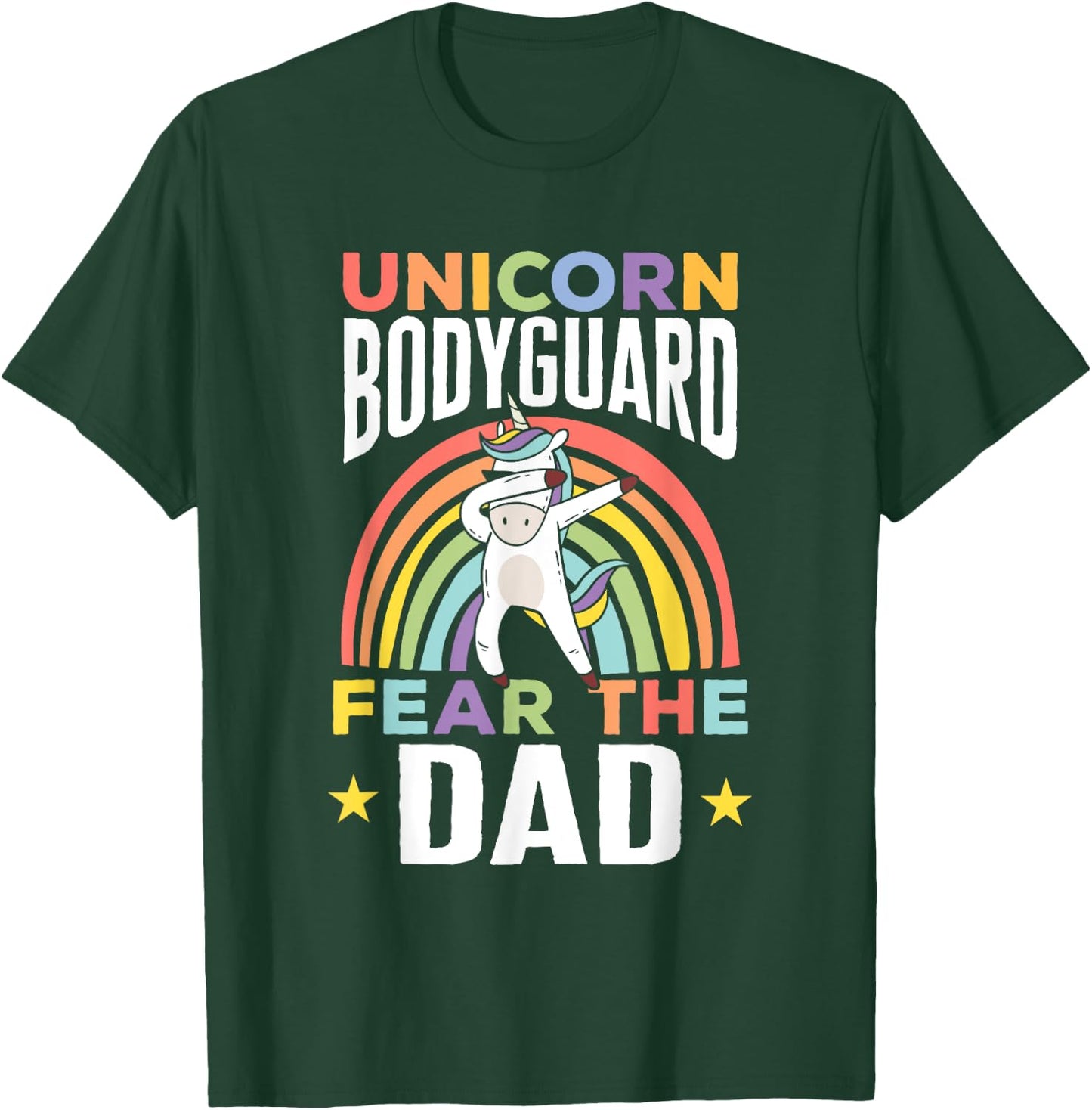 Funny Unicorn Bodyguard Fear The Dad Unicorn Security Men T-Shirt - T-Shirt | Forest