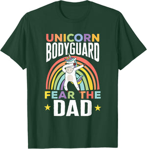 Funny Unicorn Bodyguard Fear The Dad Unicorn Security Men T-Shirt - T-Shirt | Forest