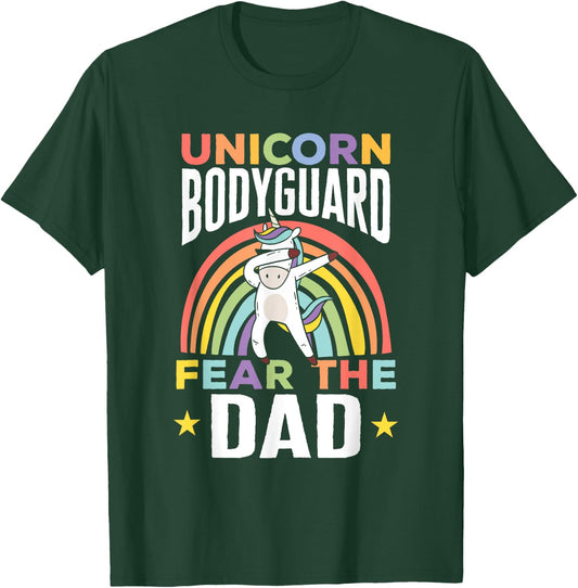 Funny Unicorn Bodyguard Fear The Dad Unicorn Security Men T-Shirt - T-Shirt | Forest