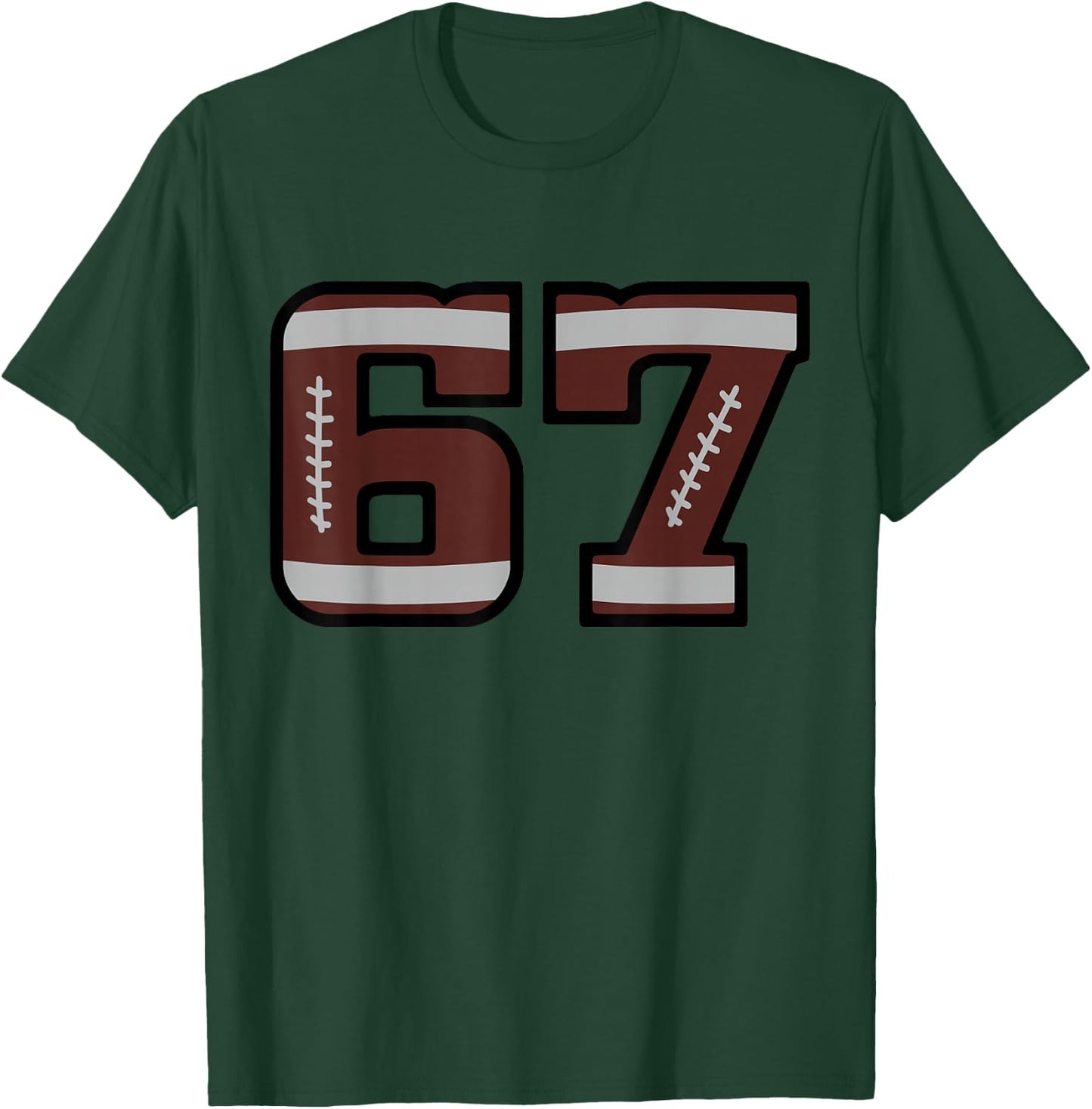 Football Number #67 T-Shirt - T-Shirt | Forest