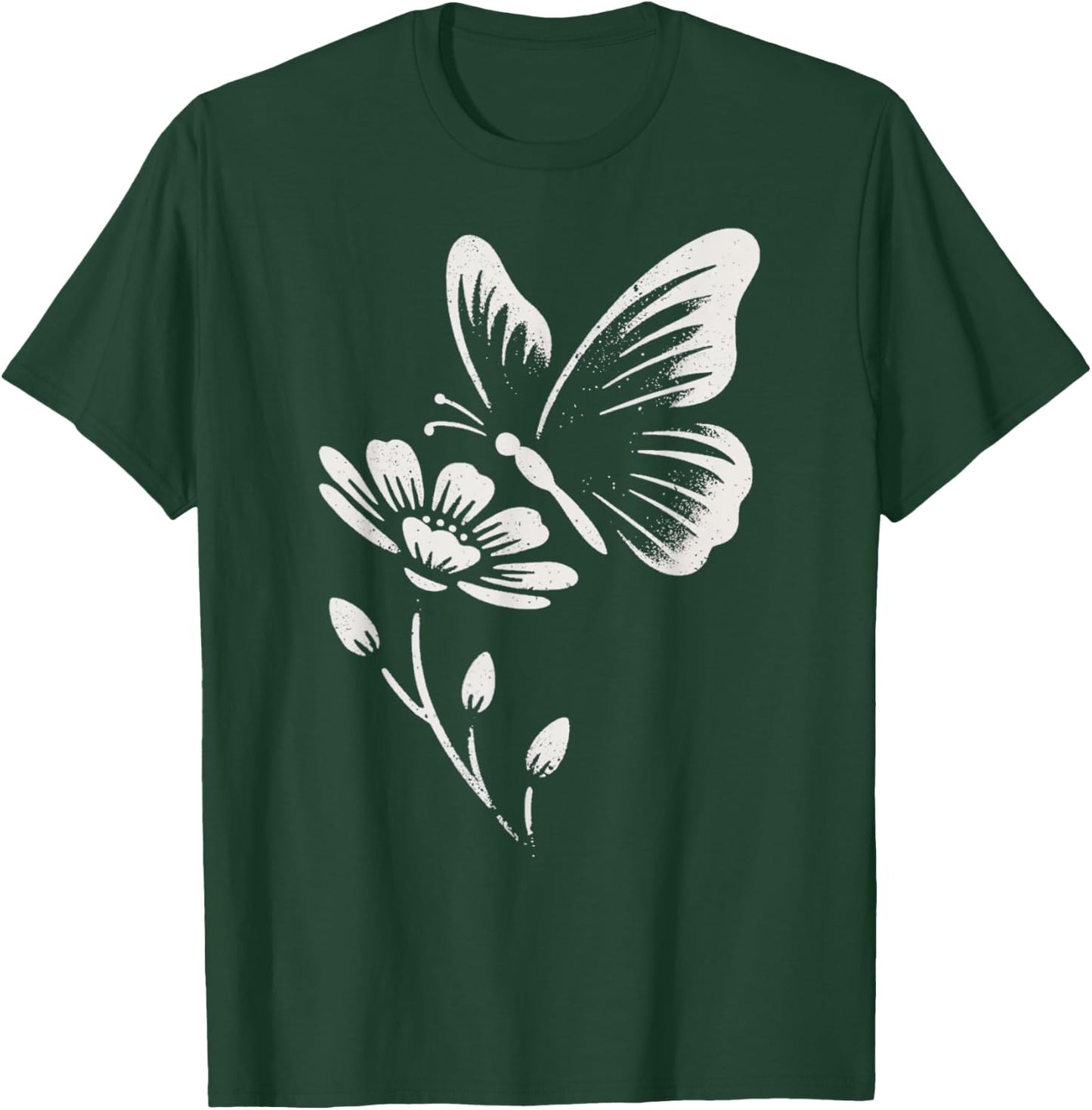 Butterfly and Flower T-Shirt - T-Shirt | Forest