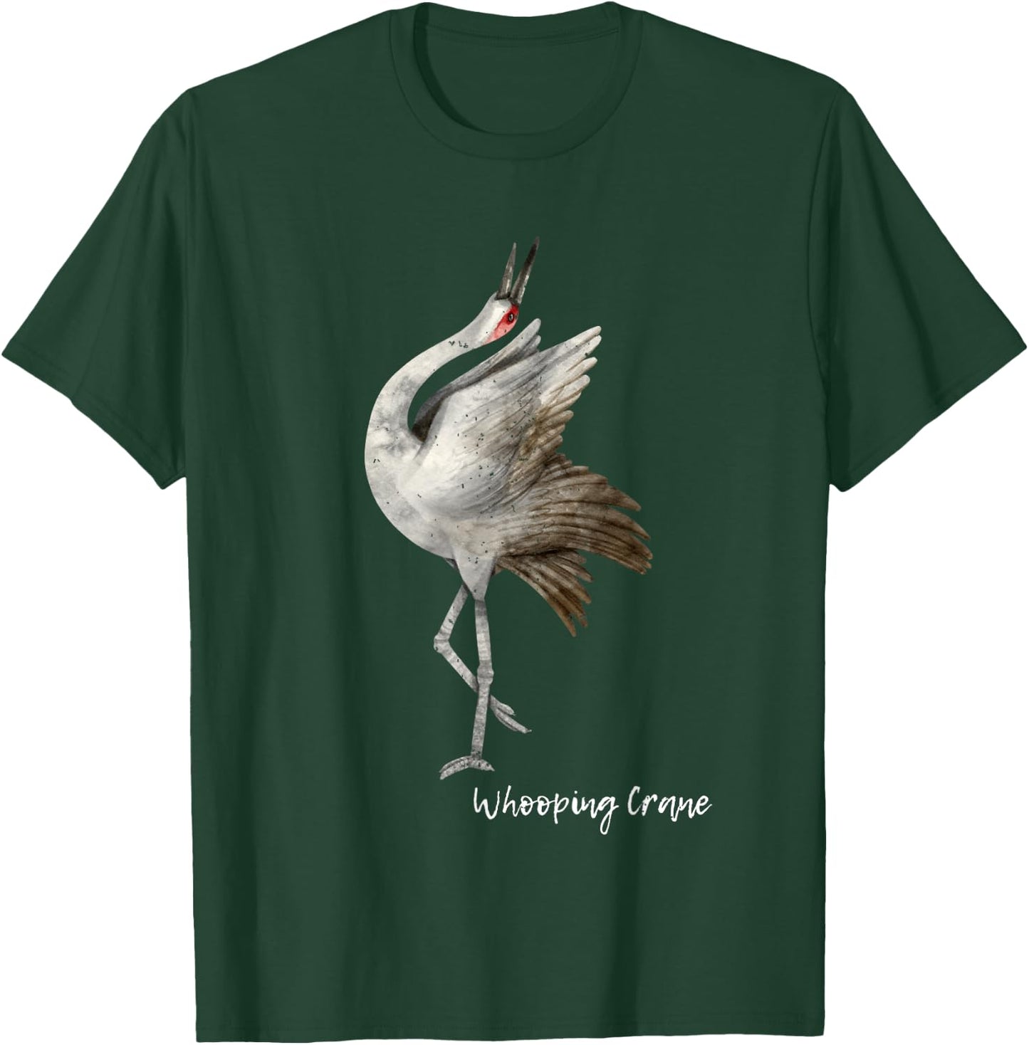 Whooping Crane Graphic Wildlife Bird Watching T-Shirt - T-Shirt | Forest