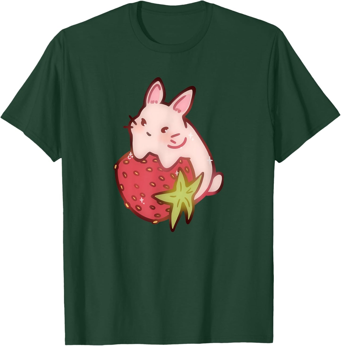 Cute Kawaii 90s Y2K Rabbit Strawberry Bunny T-Shirt - T-Shirt | Forest