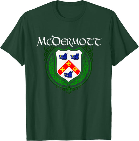 McDermott Surname Irish Clan Tartan Badge Ireland T-Shirt - T-Shirt | Forest