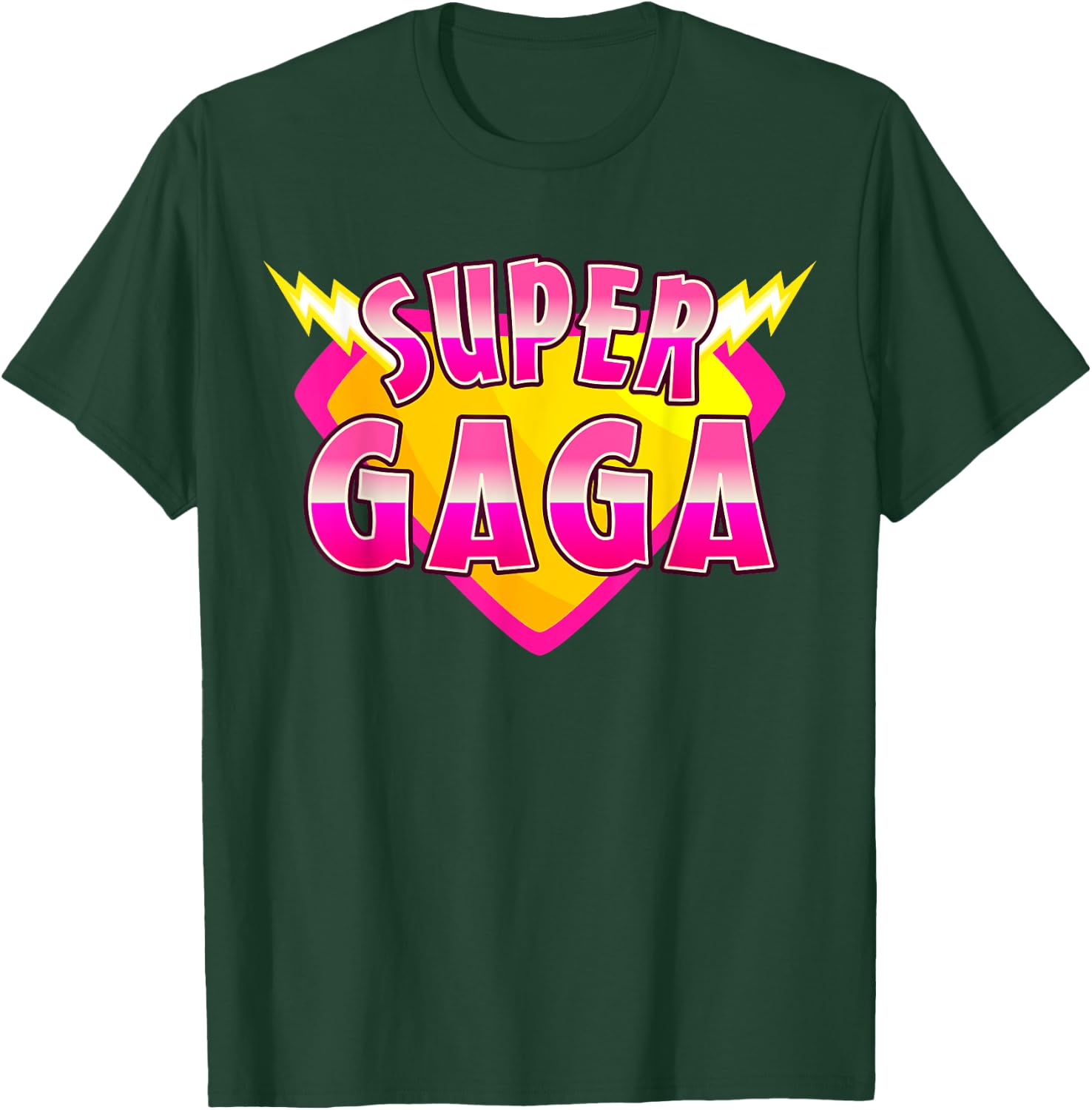 Super Gaga Superhero Grandmother Comic Book Family Matching T-Shirt - T-Shirt | Forest