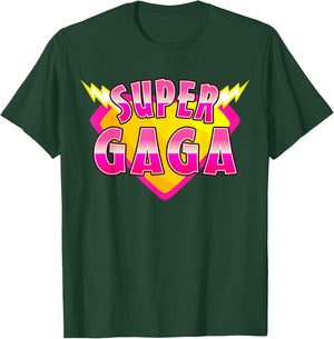 Super Gaga Superhero Grandmother Comic Book Family Matching T-Shirt - T-Shirt | Forest