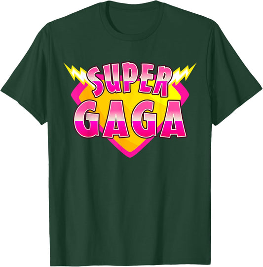 Super Gaga Superhero Grandmother Comic Book Family Matching T-Shirt - T-Shirt | Forest