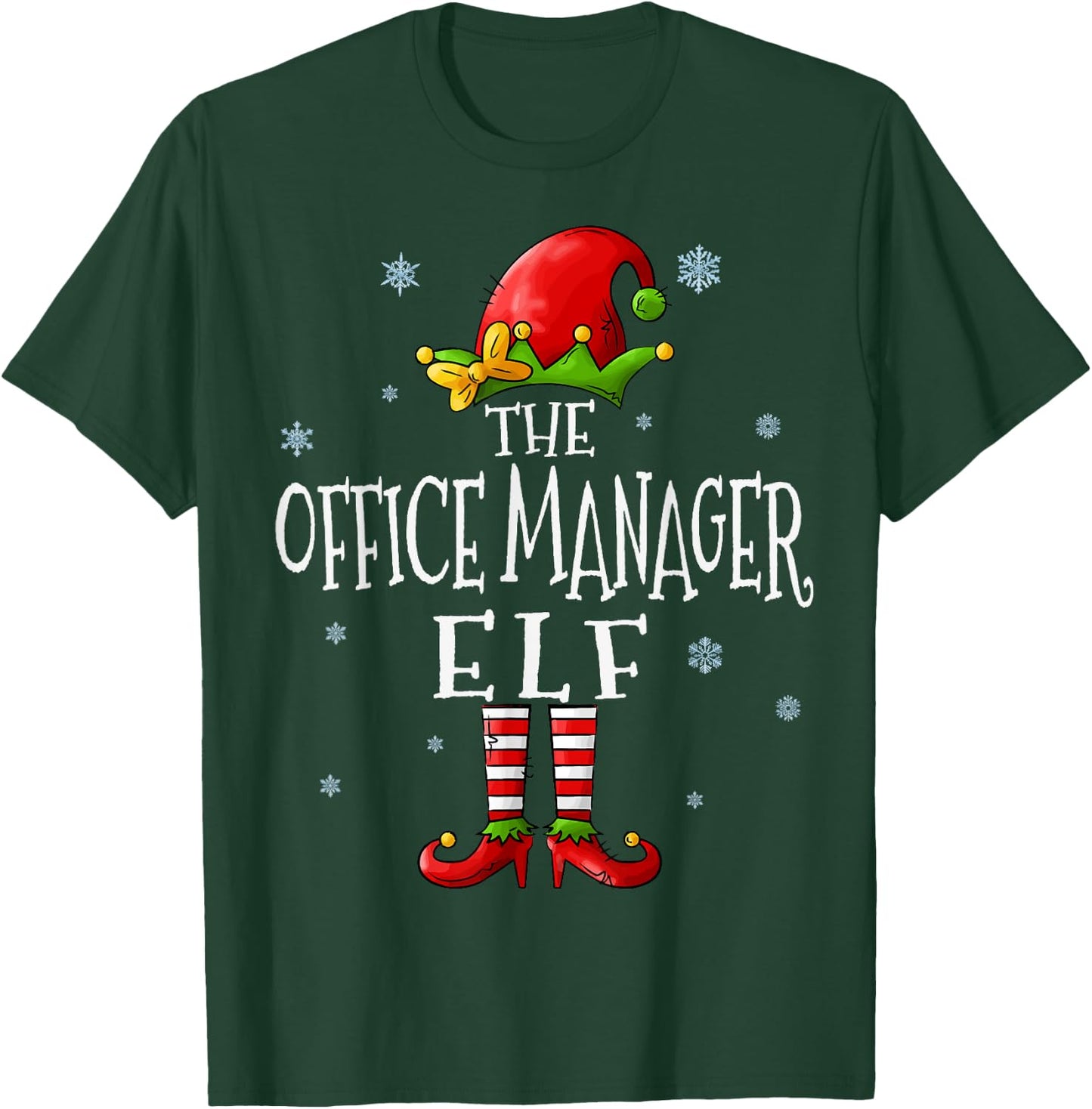 The Office Manager Elf Squad Funny Groupe Matching Christmas T-Shirt - T-Shirt | Forest