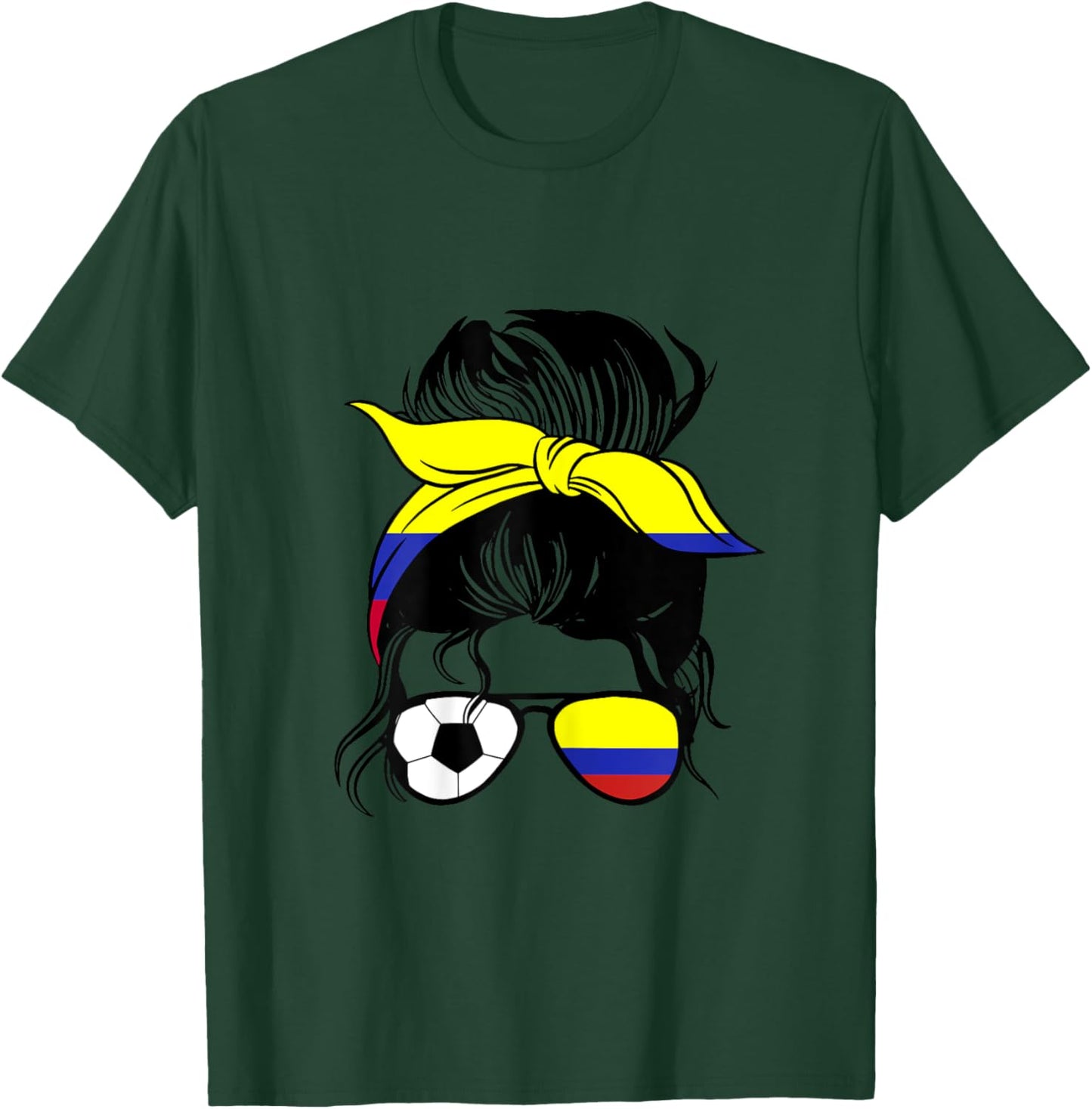 Colombian Soccer Mom Mothers Day Colombia Soccer Girl T-Shirt - T-Shirt | Forest